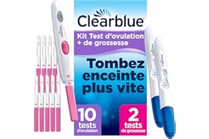 Test d’Ovulation Clearblue Digital + 2 Tests De Grossesse Clearblue Pratique Et Rapide, Fiable à Plus De 99%