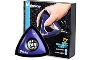 ANALAN Brosse Anti Poils Animaux, Mini Epilateur de Poils d'animaux pour Chiens et Chats, Brosse pour Voitures, Tapis, Peluches, Canapé et Meubles(Blue)