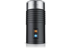 Arendo - Mousseur à Lait électrique MilkLoud - L'Original - 2 Touches pour moussage à Chaud et à Froid - Surface Soft Touch - avec revêtement Anti-adhésif - Noir