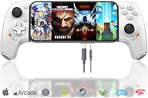 Megadream Phone Controller für iPhone 17/16/Android USB C Mobile Gaming Controller mit 3,5-mm-Audiobuchse, Remote Player Gamepad für PS5/PS4/Xbox/PC, Cloud-Gaming, Hall-Joysticks/Hall-Trigger