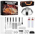 Griddle Accessories,42Pcs Flat Top Grill Accessories Set for Blackstone Outdoor Barbecue Teppanyaki Camping Cooking,Professional Tools Included Grill Spatula Kit,Basting Cover, Bottle,Bag and More