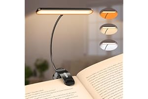 ‎GRITIN Gritin Leselampe Buch Klemme mit 19 LEDs, Buchlampe mit 3 Farbtemperatur Modi & 5 Helligkeit Dimmbar, USB Wiederaufladbare Klemmlampe, 360° Flexibel Leselicht für Nachtlesen ins Bett (Schwarz)