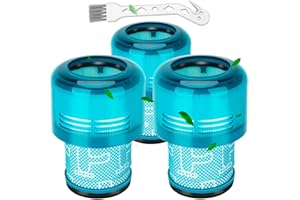 Smyidel Filter für Dyson V11 V15, 3 Pack Vakuumfilter Ersatz für Dyson V11 V15 SV14 SV17 SV22 Detect Animal Absolute Extra Pro Torque Drive Akku Staubsauger, Ersetzen Sie # 970013-02