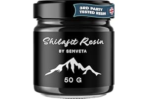 SEMVETA SPIRIT AND BODY Semveta Shilajit Resin - 50g - Pure Altai Shilajit Resin - 85+ Trace Minerals & Fulvic Acid - for Vitality & Energy - Traditionally Harvested - 6 Months Supply
