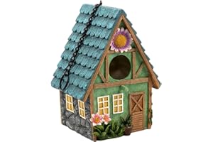 Nobranded Casa para pájaros colibrí para Colgar en el Exterior, Nido de Pájaros de Resina, cabaña para pájaros al Aire Libre para tu Jardín