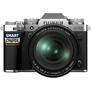 Fujifilm X-T5 40MP APS-C X-Trans Sensor|Smartchoice|Pixel Shift|IBIS System|Ultra high Resolution mirrorless Camera|6k 30p|Quick Lever for Photo/Video with XF 16-80mm f/1:4 Lens -Silver