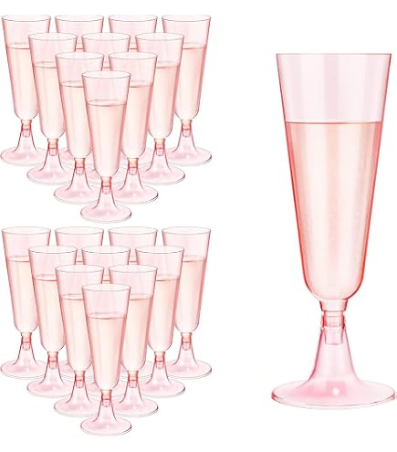 Set 50 Pezzi Per Eventi Calici Da Champagne In Plastica - 50 Pezzi Riutilizzabili Per Feste, Matrimoni E Compleanni Bicchieri Infrangibili Per Feste