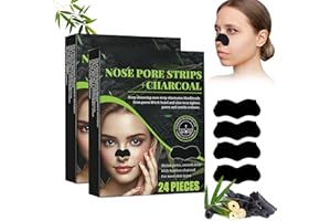 CEBOIC Mitesserentferner Stripes, 48 Stück Natürliche Bambuskohle Mitesser Strips, Tiefenreinigende Nosestripes Mitesser für Männer und Frauen, Pore Strips for Blackheads, Entfernen Mitesser und Unreinheiten