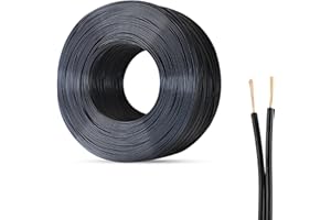 inodiref 10 metrów drut elektryczny czarny, 2 rdzeń elektryczny kabel, 24AWG elastyczny PVC miedź kabla, średnica zewnętrzna 3,6 MM, odporność na utlenianie dla akcesoriów elektrycznych mały