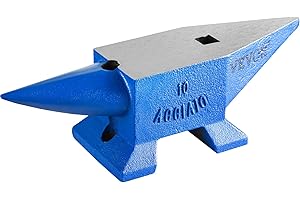 Happybuy Schmiede Amboss 10KG Schmiede Zubehör Amboss Werkzeuge geschmiedeter Stahl mit rundem und quadratischem Loch robust, Blau