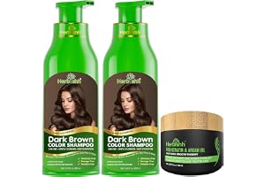 Combo Pack-2pcs Herbishh Hair Color Shampoo for Gray Hair+ 1pc Argan Intense Hair Mask- Hair Dye Shampoo – Colors Hair in Minutes – Long-lasting color– 500 Ml –Stimulates Dry Frizzy Hair
