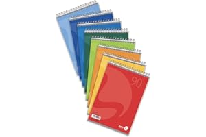 BM BeMore - Blocco Spiralato L/C Color 0100207 - Blocco Spiralato Lato Corto Formato A5 - Rigatura 5mm con Quadretti 5mm - Carta 90 g/mq - Confezione 5 Pezzi – 9 Colori Assortiti