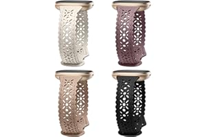Charlam 4 Pack Bracelets Compatible avec Bracelet Fitbit Versa 3/ Versa 4/ Bracelet Fitbit Sense/Sense 2, Silicone Souple Mince Dentelle Respirant Bracelet pour Femmes et Filles