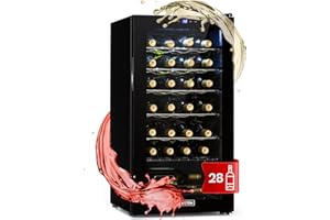 KLARSTEIN Cantinetta Vino Design, Cantinetta Vino Refrigerata a Zona Singola per Vino Rosso, Bianco e Birra, Controlli Touch, Frigo Vino Cantinetta per Esterno/Interno, 5-18°C, 74L, 28 Bottiglie