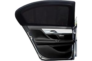 Rajvia Parasol de Coche,Parasol Coche Bebe,para Niños y Mascotas,Doble Tejido para Máxima Protección contra Rayos UVA,Fácil instalación,Pack de 2 Unidades (XL)