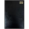 PaulStore 2026 A4 | A5 | A6 Diary Week to View | Page A Day | Desk Diary | Hard Backed For Home And Office Use (Black, A5 Day A Page)