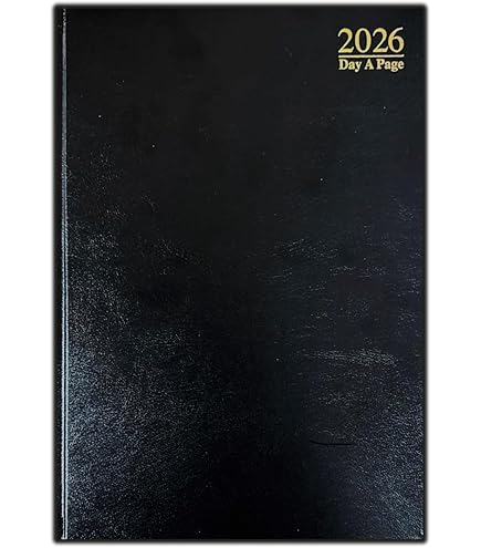 Collins Essential E-ESSA51.99-25 Agenda 2025 écologique – Agenda Journalier Par Page Avec Couverture Rigide En Cuir Et Papier Recyclé – Noir