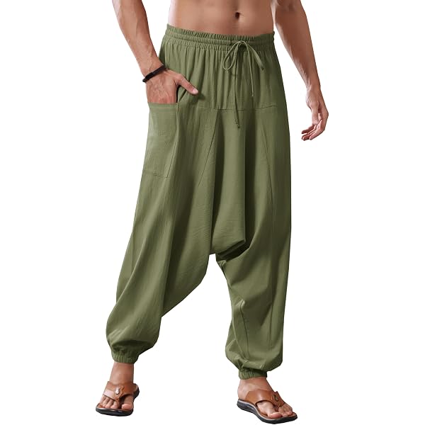 Bloomers Herren Haremshose – Baggy, Aus Atmungsaktivem Material, Bequem Für Yoga, Freizeit, Strand, In Schwarz, Größe XXL