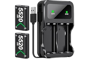 FANXIEAST Xbox Controller Rechargeable Battery Pack,2 x 5520 mWh X box Rechargeable Battery Pack with Charging Dock for Xbox One/Series X|S/Elite,3-Mode x box Controller Charger/LED Indicator