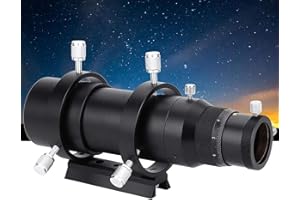 BIGKING Finderscope, Aluminium Alloy 50 mm Double Helical Focuser Guide Scope Finderscope for Astronomical Telescope Black Colour