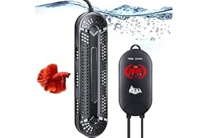 AQQA Aquarium Heizung, 500W 800W Heizstab Aquarium Einstellbar Thermostat,Doppelten Explosionsgeschützten Quarzrohren und Externem LED Display Controller (800W)