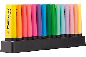 ‎STABILO STABILO - Textmarker - BOSS ORIGINAL - 15er Tischset - 9 Leuchtfarben & 6 Pastellfarben
