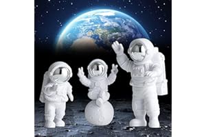 GmwyCzV 3 sztuki miniaturowych figurek astronautów, statua astronauta, dekoracja domu, dekoracja tortu, dekoracja salonu, biura, pokoju dziecięcego