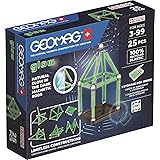 GEOMAG - GLOW RECYCLED - 25 pezzi - costruzioni magnetiche fosforescenti - strisce magnetiche fosforescenti - plastica ricicl