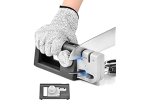 OTraki Aiguiseur Couteaux Professionnel, 3 en 1 Cuisine Affuteur de Couteaux Manuel Antidérapante Eguiseur de Couteau avec Poignée Angle Réglable, Knife Sharpener pour Couteaux de Cuisin et Ciseaux