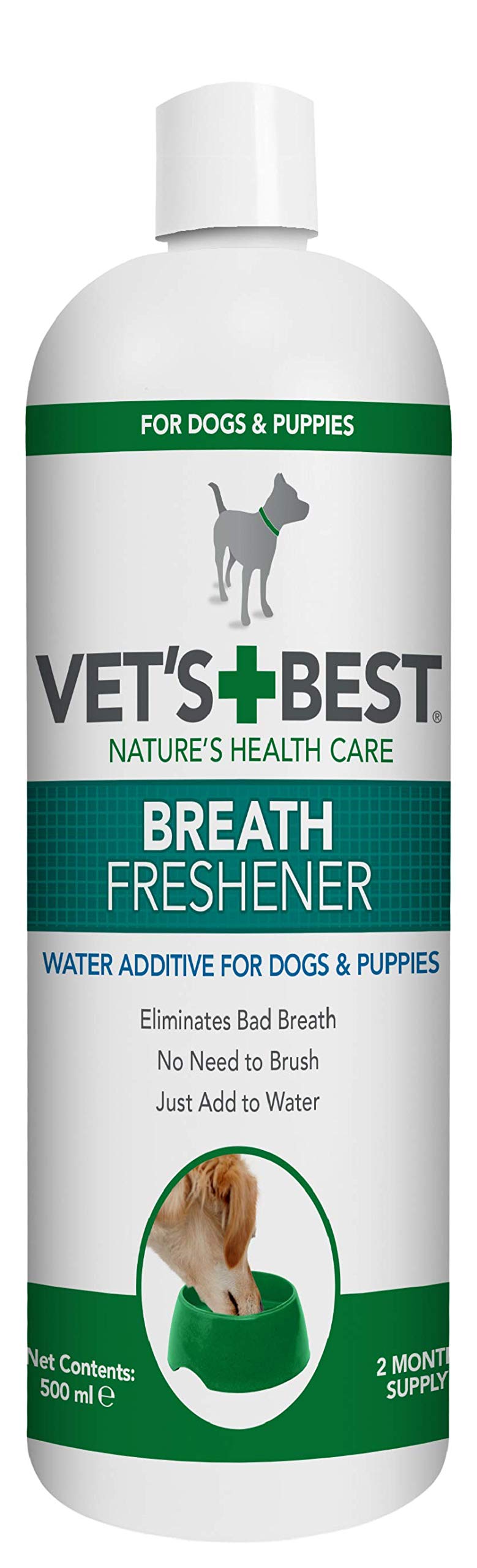 Vets Best Dental Breath Freshener Water Additive for Dogs, 500 ml : Dogly