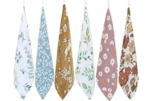 Lebze LifeTree Suave Toallas de Lavabo, Toallas de Muselina para Bebés, 27 X 27cm Toalla Facial Bebe, Toallitas, Pañuelo para Niños Pack de 6