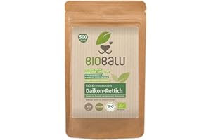 BIOBALU Bio Daikon-Rettich Keimsprossen Samen 500 g - Microgreens & Sprossen Saatgut - Zur Anzucht im Sprossenglas, in der Keimschale & im Sieb - Keimsaat (Daikon-Rettich)