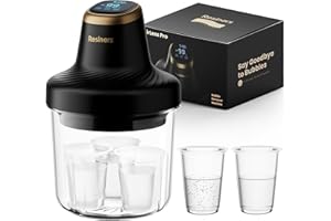 Resiners Machine à éliminer les bulles de résine,Airless Pro,3 minutes pour éliminer 99.99% des bulles,chambre à vide -99kPa,grande capacité de 3.2L pour toutes les résines époxy,résines UV