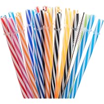 25 Stück Wiederverwendbare Glitzer-Strohhalme 31,5cm – Bunte Trinkhalme Mit Bürste Für Party & Co.