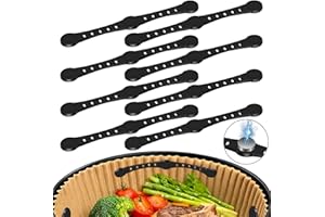 POFIBO 8 Stück Magnete für Airfryer Backpapier, Upgrade·12 cm Länger, Silikon Magnete für Airfryer, Schützt vor Klappen und Brennen, Heißluftfritteuse Accessoires für 1-u.2-Korb-Fritteusen