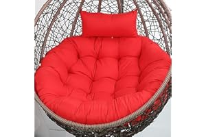 Aocase Egg Chair Cushion with Headrest Pillow, Soft Removable Swing Pad Hanging Chairs, Hammock Chairs Pads, and Hanging Basket Cushions Replacement for Outdoor Indoor,NO08,110cm