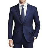 QUELDRA Men's Suit 2 Pieces Slim Fit One Button Business Wedding Suit Revers Pointed Jacket Pantalone