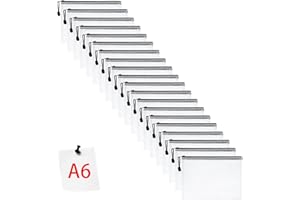 ‎VICLOON Vicloon Dokumententasche mit Reißverschluss A6, 20 pcs Mesh Plastic Zip Bag, Wasserdichte Document Case, Reißverschlusstasche Zip Beutel Tasche Wallet Taschen Kunststoff Mesh Dokumentenmappen