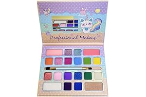 MockTota trucchi per bambina, valigetta trucchi e lavabili per bambini, kit di trucco da Halloween per bambini, kit di trucco da principessa DIY per bambina, Regali adorabili per bambine (colore-20)