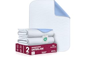 ‎PATAYA Pataya Inkontinenzunterlage waschbar 75x90 2er - wasserdichte Matratzenschutz Matratzenauflage nässeschutz Bett Inkontinenzauflage Bettunterlage (75x90 cm - 2er)