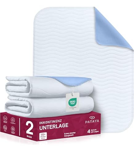 Inkontinenzunterlage Waschbar | 85x90, 5-lagig Ohne Flügel | Krankenunterlage | Bettschutzauflage | Inkontinenzauflage ActivePro