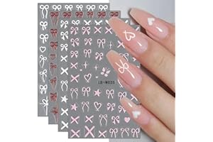 JMEOWIO Papillon Cuore Adesivi Unghie Nail Art 8 Fogli Stickers Unghie Autoadesivi Decorazioni Unghie Nail Art Disegni
