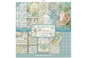 Stamperia Bloc Papier Scrap double Face 10 feuilles 30,5x30,5 (12"x12") - Azulejos multicolore SBBL55