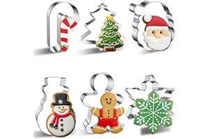 QASIMOF Formine Biscotti Natale, 6 Pezzi Stampini Biscotti Natalizie, DIY Forme Biscotti Natale