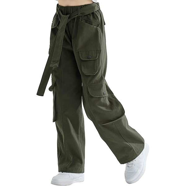 SEAUR Cargobroek voor meisjes, jeans, baggy, Y2K, hiphopbroek, multi zakken, cargobroek, kinder streetwear jeansbroek met elastische band - 120-170=(EU 110-164), zwart, 134