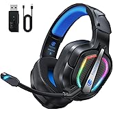 Casque Gaming Sans Fil Ozeino Ow810 – PC/PS5/PS4 – 2.4GHz USB/Type-C – Bleu