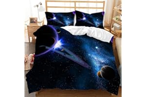 TULTOAP Set di biancheria da letto galassia 135 x 200 cm, 3D Universe Starry Planet, copripiumino per adulti, adolescenti e bambini (galassia C, 220 x 240 cm)