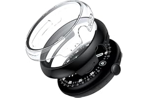 Fitudoos [2 Stück Harte PC Hülle mit Panzerglas Displayschutz Kompatibel mit Google Pixel Watch 4 45MM,Hochempfindliche Leichte Anti-Fall Schutzhülle, Rundum Schutzhülle - 1 Transparent+ 1 Schwarz