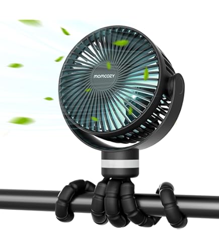 Kinderwagen Ventilator voor peuters, clip- draaibare ventilator voor kinderwagens, 360° draaibaar, flexibel statief, handbediende koelventilator voor kinderwagenstuur