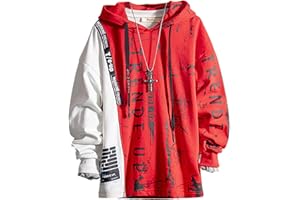 Covisoty Felpa Uomo con Cappuccio Stampa di Lettere Hoodie Hip Hop a Maniche Lunghe Sweatshirt Pullover Uomo Autunno Inverno